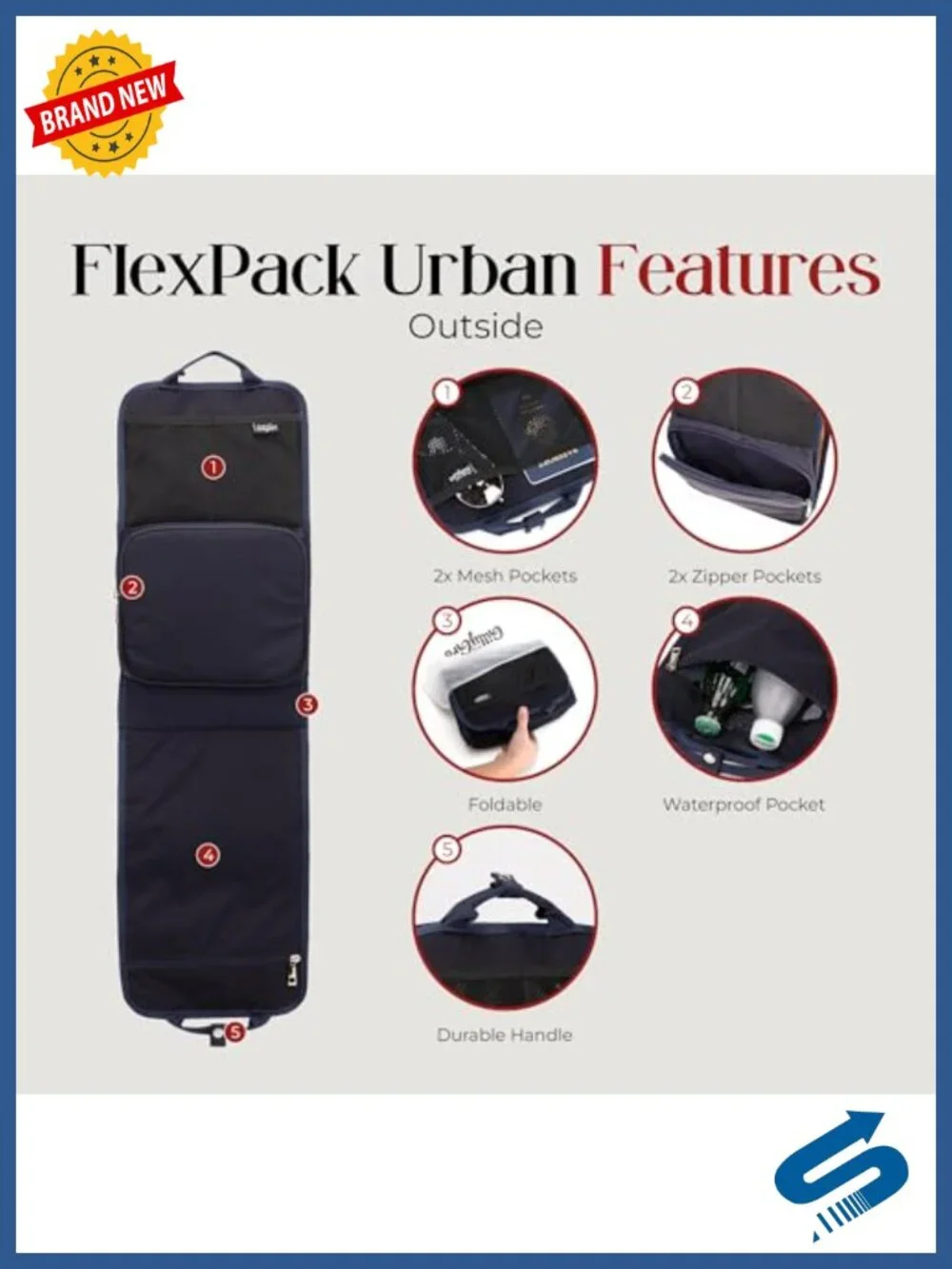 Foldable Vertical Backpack Organizer Insert with 12 Pockets, Waterproof &